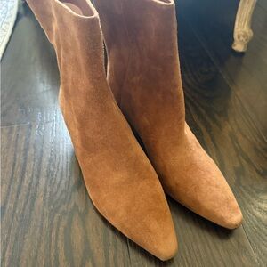 Italian Tan Suede Ankle Boots